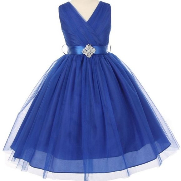 BNY Corner Other - Little Girls Toddler V-Neck Tulle Easter Party Holiday Wedding Flower Girl Dress